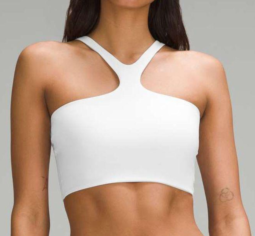 Lululemon Bend This V and Racer Bra White S/M Reversible Nulu EUC
